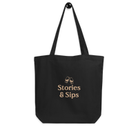 Stories & Sips Tote Bag (Dark)