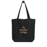 Stories & Sips Tote Bag (Dark)