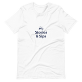 Stories & Sips Stacked Unisex T-Shirt (Light Colors)
